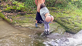 Hot Hiker Gets Fucked In The Woods By The River!