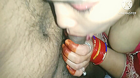 Karva Chauth Special: Newly Married Meenarocky Had First Karva Chauth Sex And Had Blowjob Cum In Mouth With Clear Hindi