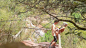 Public Sex In Waterfall In Brasil. Nature Makes Her Horny!