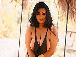 Beautiful Busty Bhabhi Outdoor Saree Photoshoot